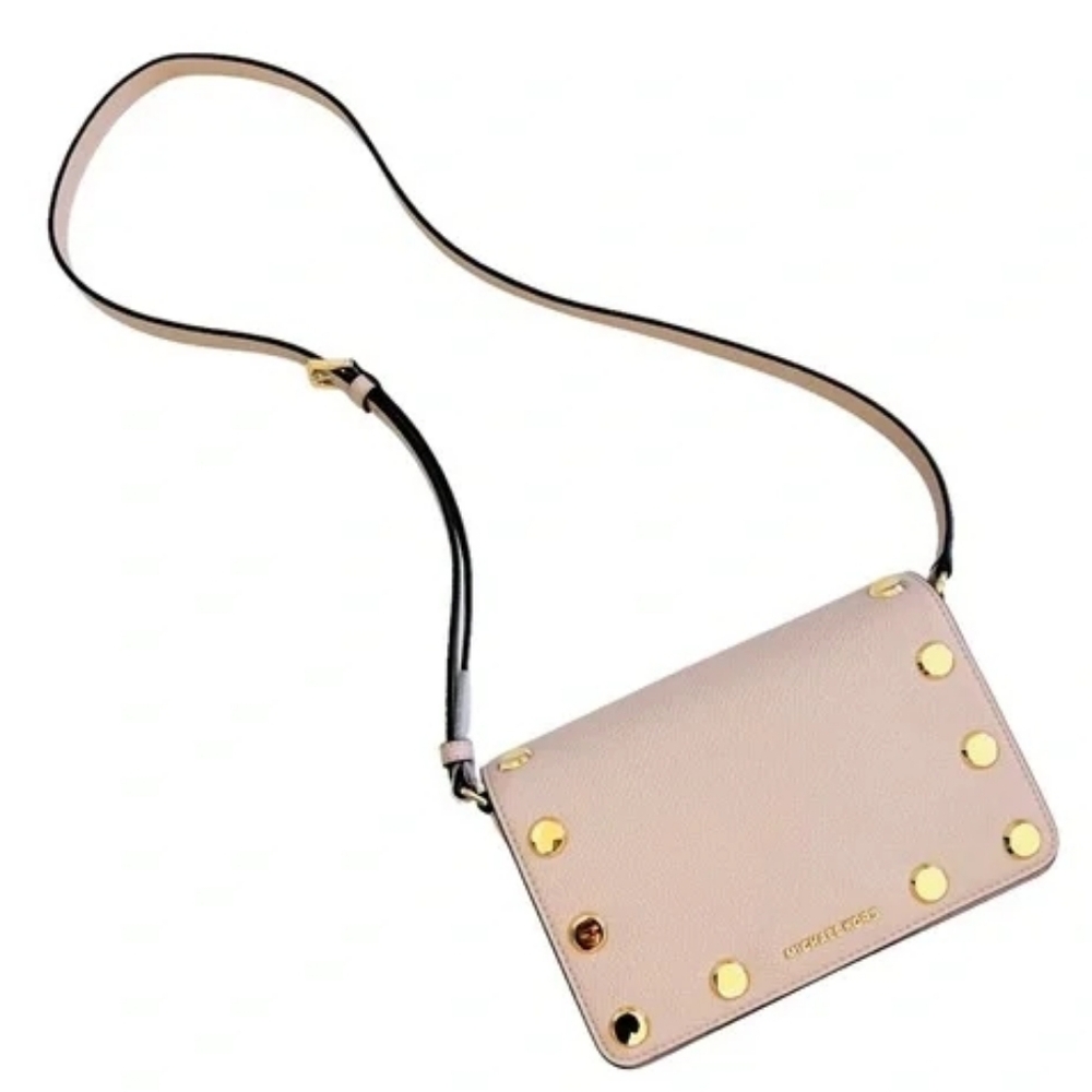 'MICHAEL KORS' 'HOLLY' LEATHER STUDDED CROSSBODY BAGw/MK DUST BAG 2-PIECE SET - Picture 12 of 16